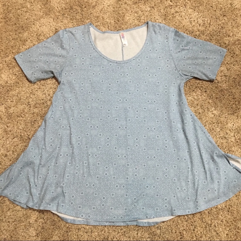LuLaRoe Perfect T with blue design